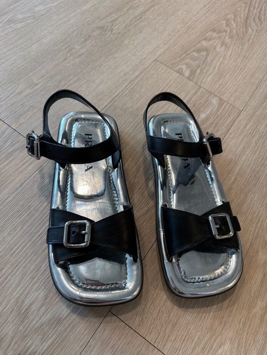 Prada Shoes - Prada Silver Sandal